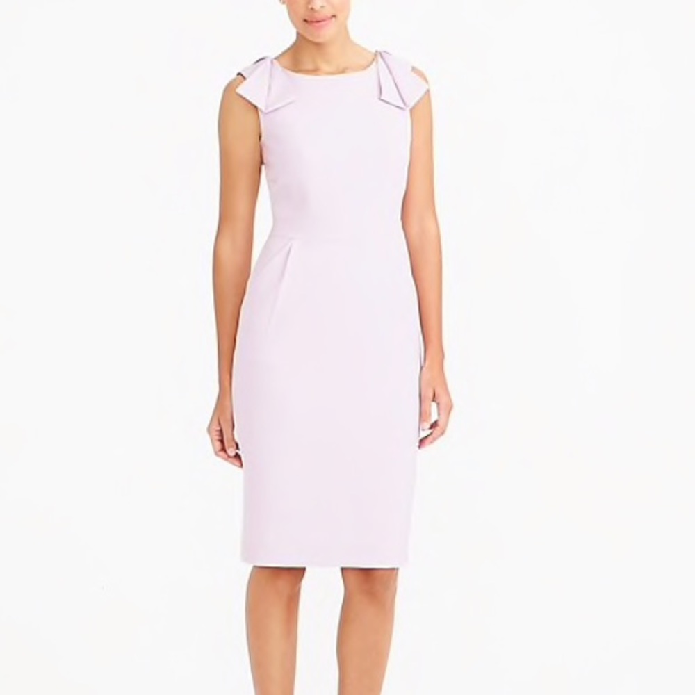 J Crew Bow-Shoulder Dress in Fresh Lilac